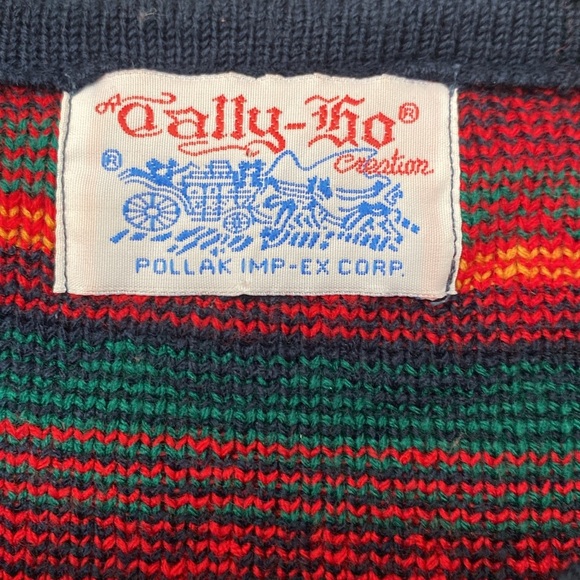 Vintage Tally Ho Womens Cardigan Red Black Scotty Dog Holiday Christmas Size XL - Picture 9 of 13